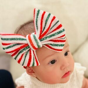 *NEW Festive Striped Baby Headband